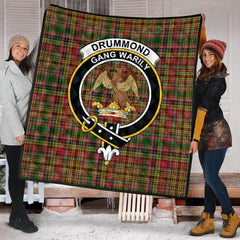 Drummond of Strathallan or Ogilvy Tartan Crest Quilt