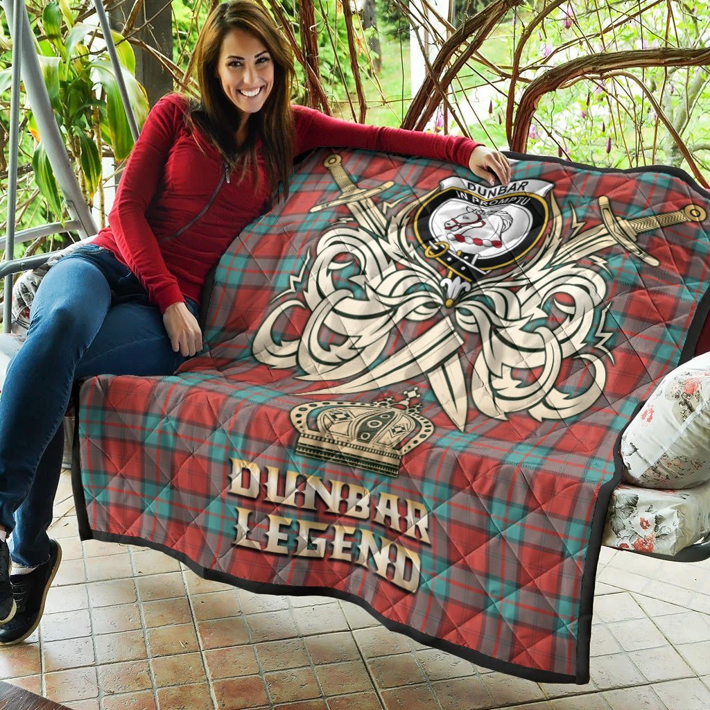 Dunbar Ancient Tartan Crest Legend Gold Royal Premium Quilt