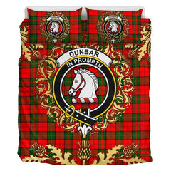 Dunbar Modern Tartan Crest Bedding Set - Golden Thistle Style