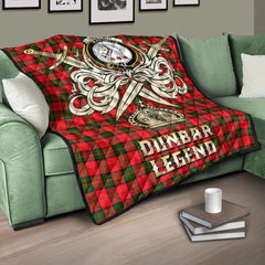 Dunbar Modern Tartan Crest Legend Gold Royal Premium Quilt