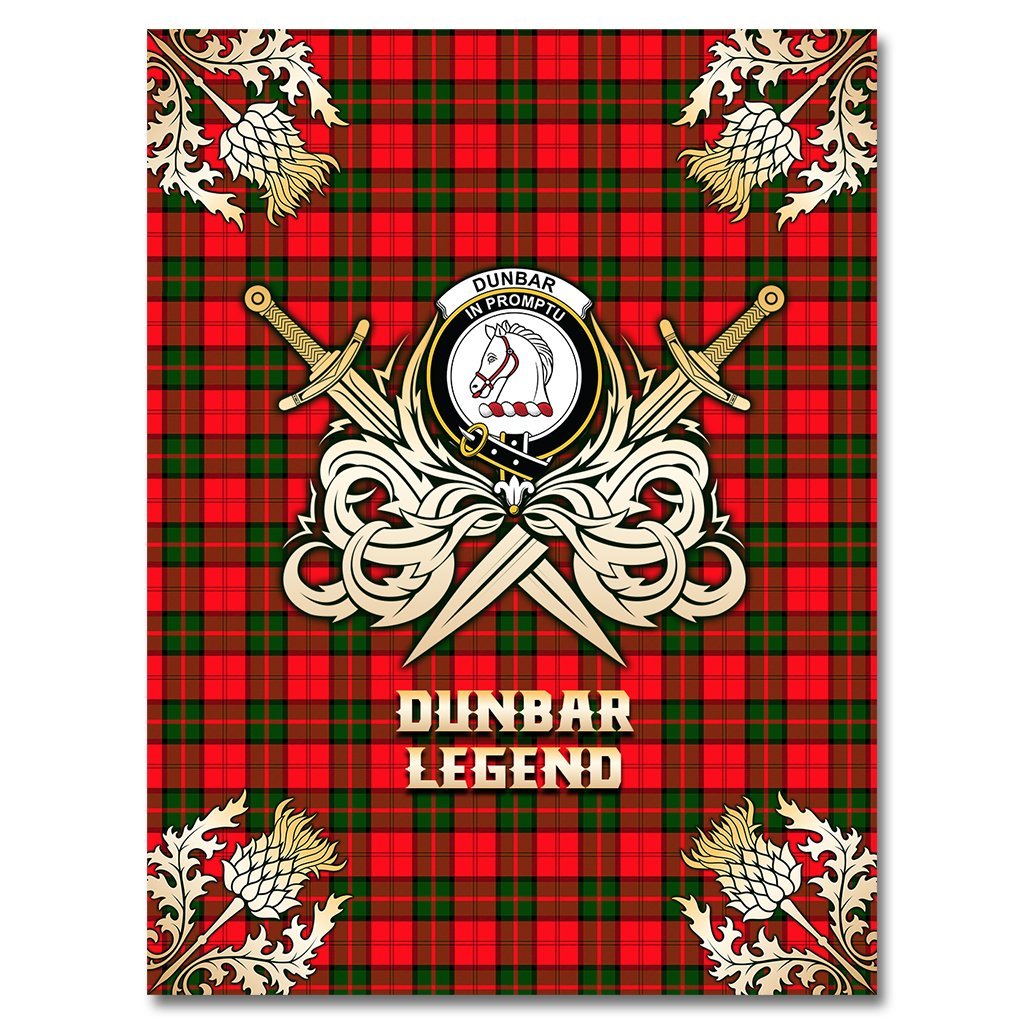 Dunbar Modern Tartan Gold Courage Symbol Blanket