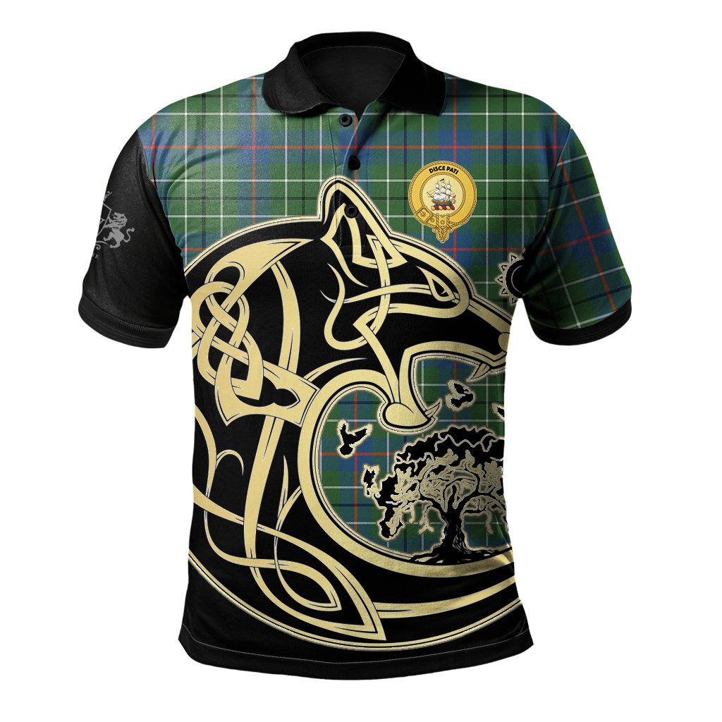 Duncan Ancient Tartan Polo Shirt Viking Wolf