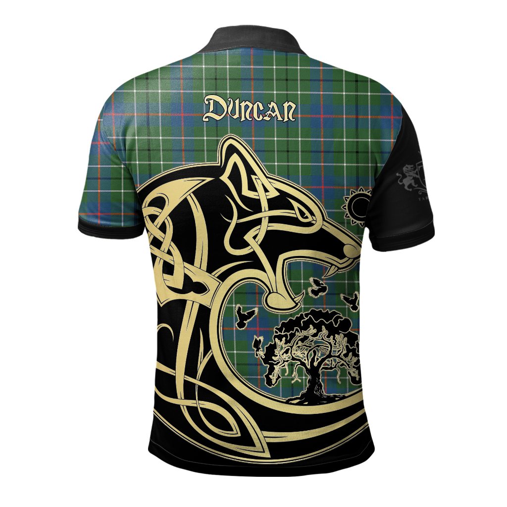 Duncan Ancient Tartan Polo Shirt Viking Wolf