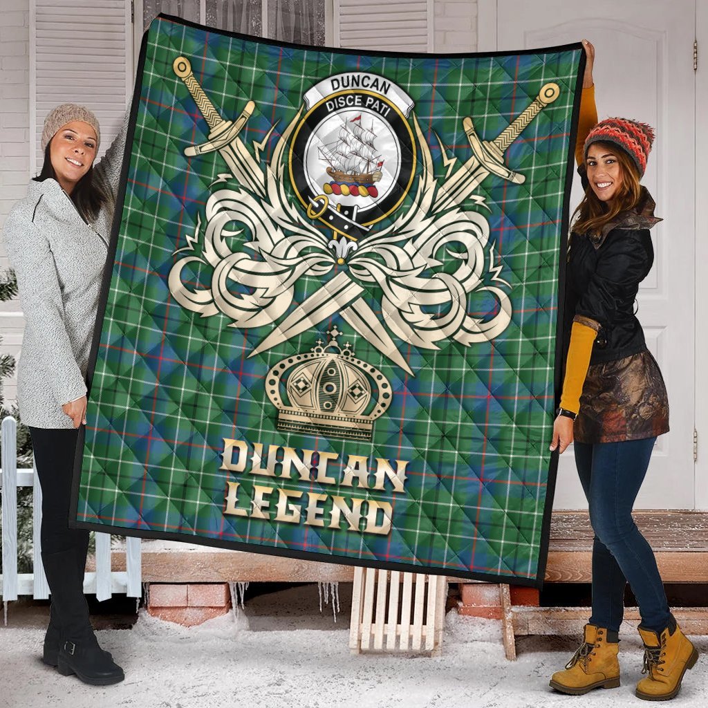 Duncan Ancient Tartan Crest Legend Gold Royal Premium Quilt