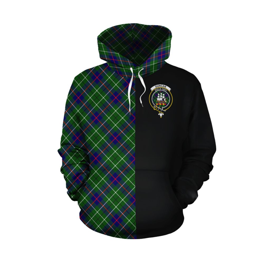 Duncan Modern Tartan Hoodie Half of Me - Cross Style