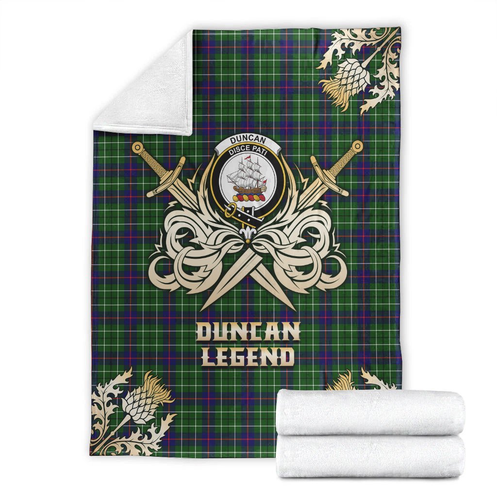 Duncan Modern Tartan Gold Courage Symbol Blanket
