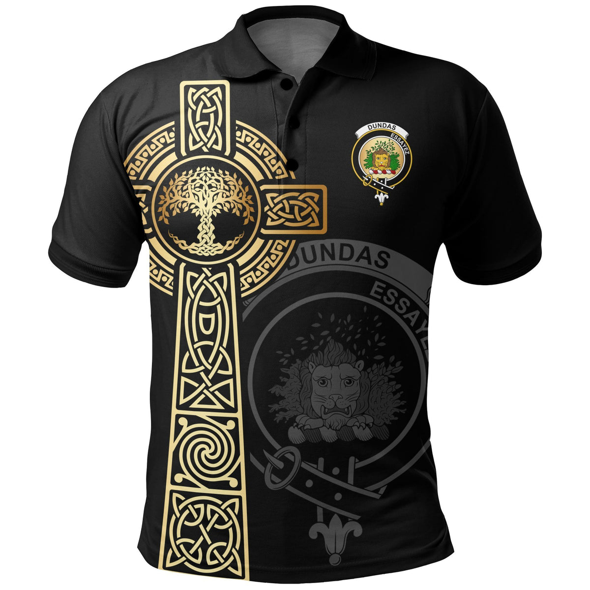Dundas Clan Unisex Polo Shirt - Celtic Tree Of Life