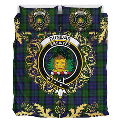 Dundas 02 Tartan Crest Bedding Set - Golden Thistle Style