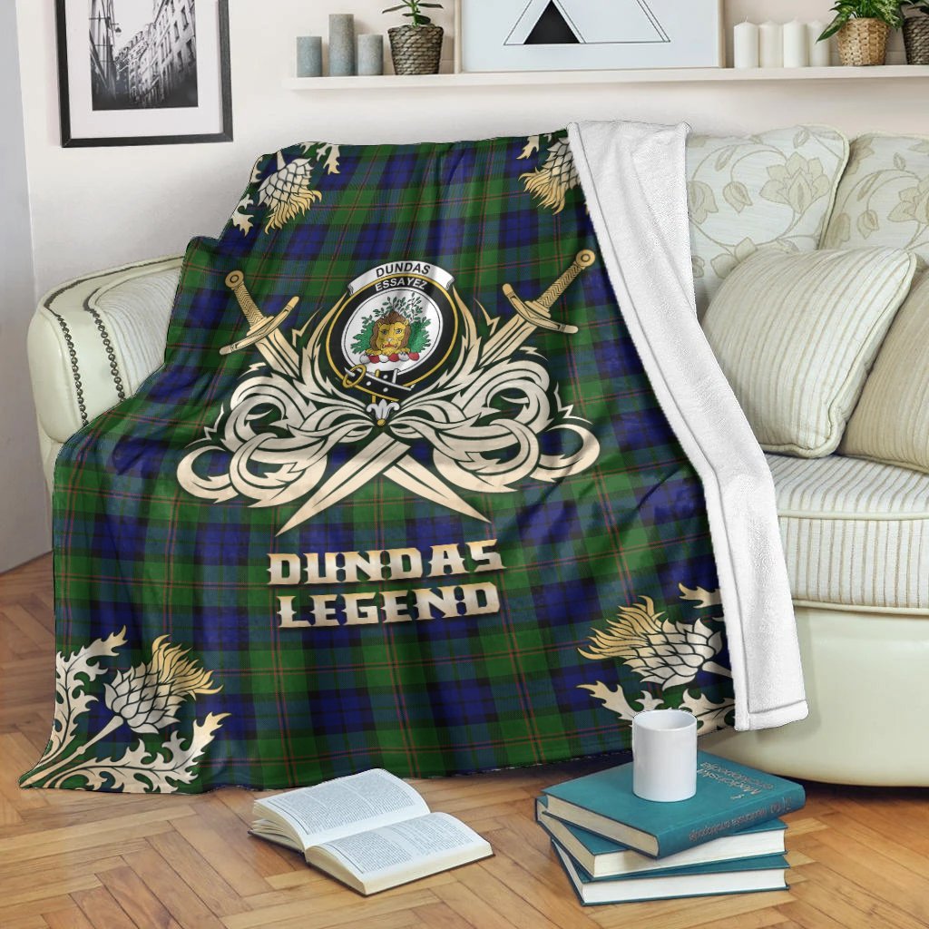 Dundas Modern Tartan Gold Courage Symbol Blanket