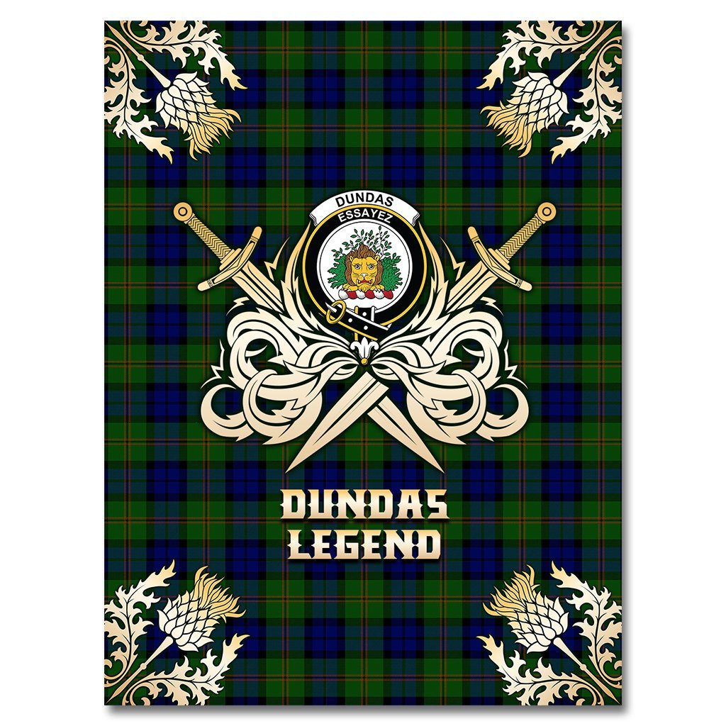 Dundas Modern Tartan Gold Courage Symbol Blanket