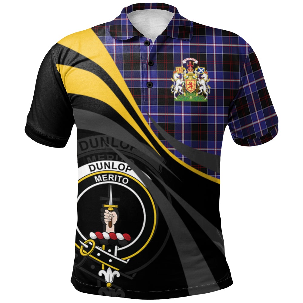 Dunlop Modern Tartan Polo Shirt - Royal Coat Of Arms Style