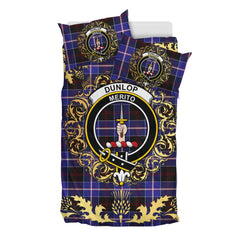 Dunlop Modern Tartan Crest Bedding Set - Golden Thistle Style