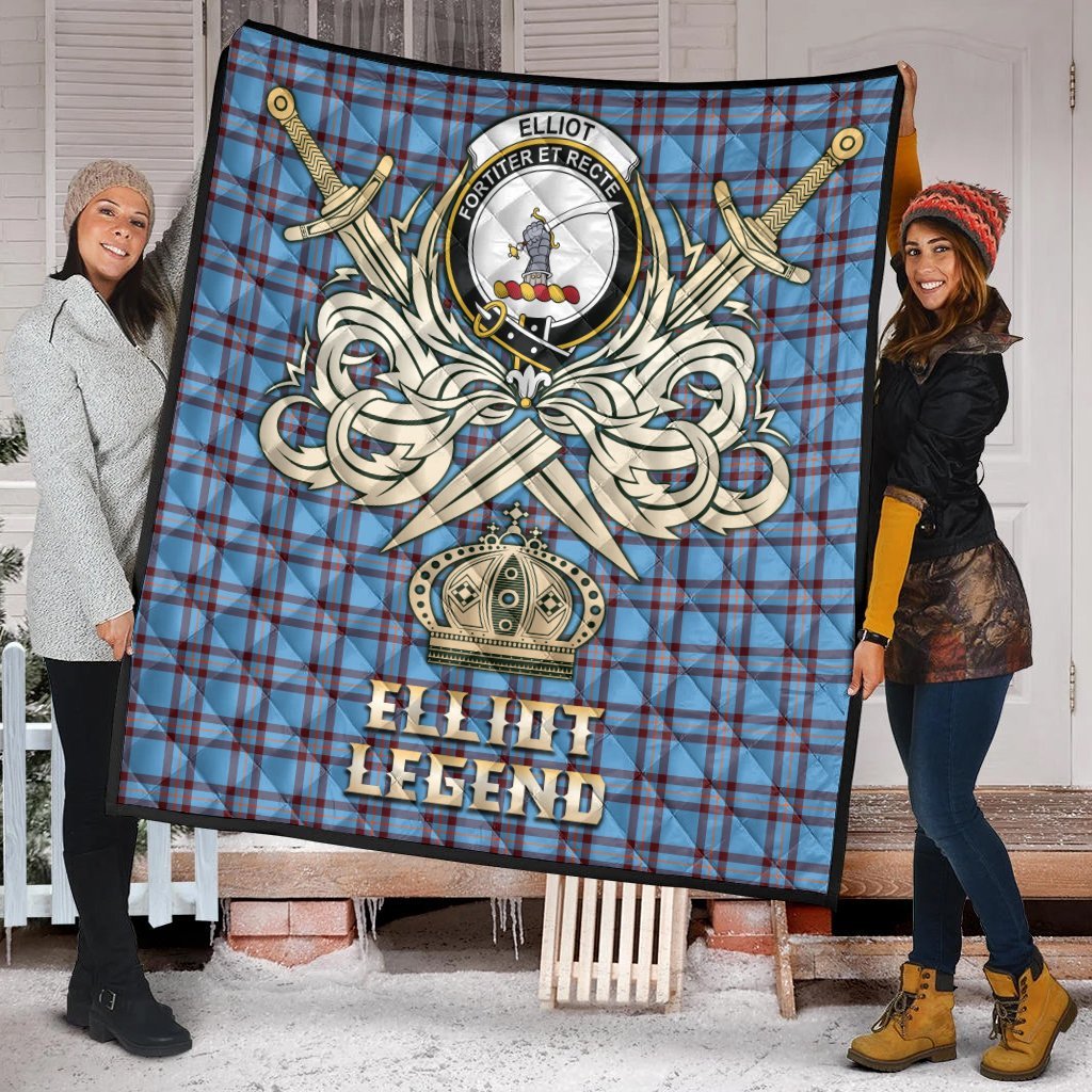 Elliot Ancient Tartan Crest Legend Gold Royal Premium Quilt
