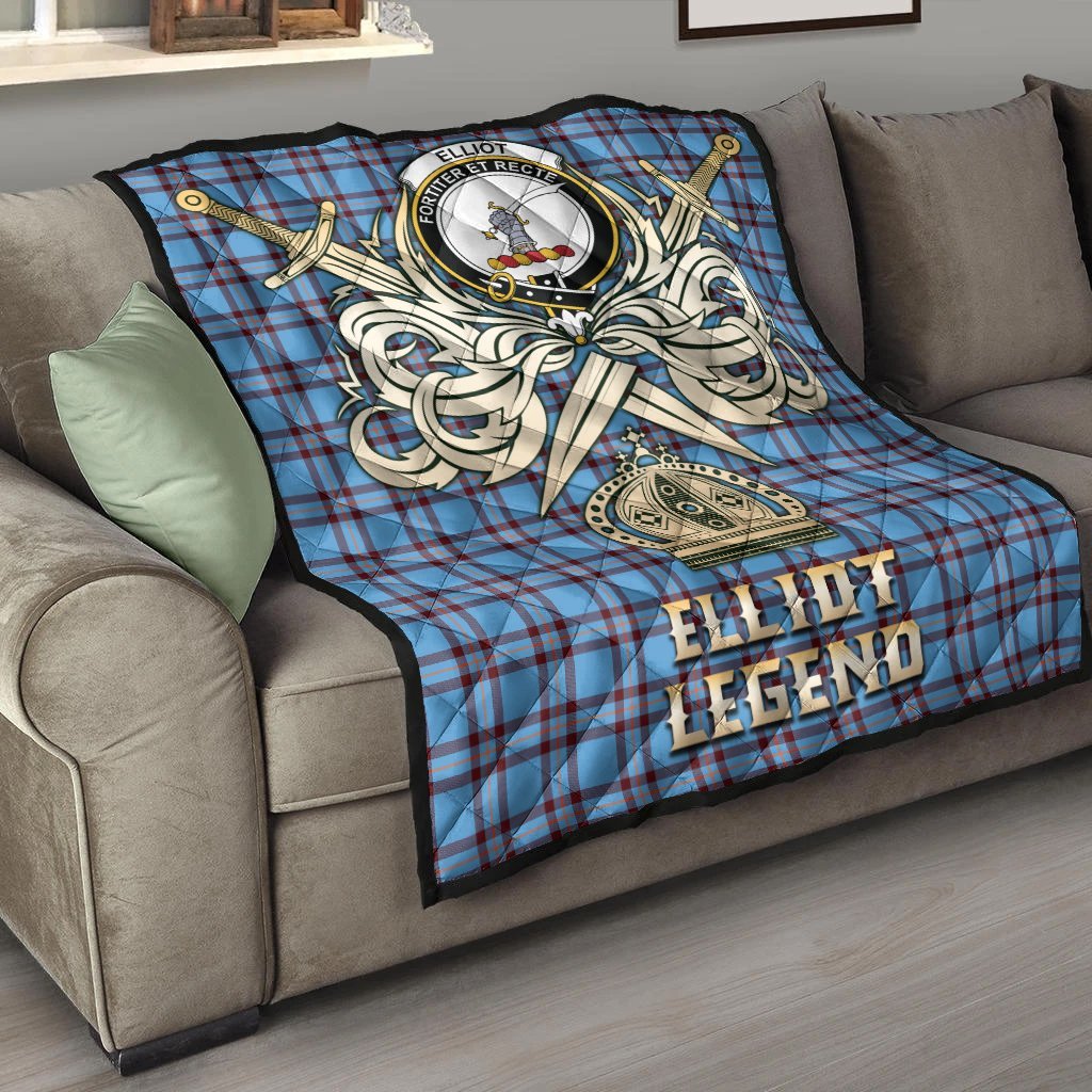 Elliot Ancient Tartan Crest Legend Gold Royal Premium Quilt