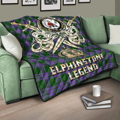 Elphinstone Tartan Crest Legend Gold Royal Premium Quilt