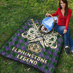 Elphinstone Tartan Crest Legend Gold Royal Premium Quilt