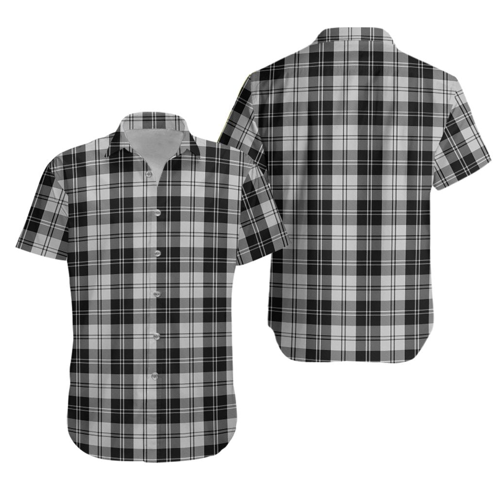 Erskine Black and White Tartan Hawaiian Shirt