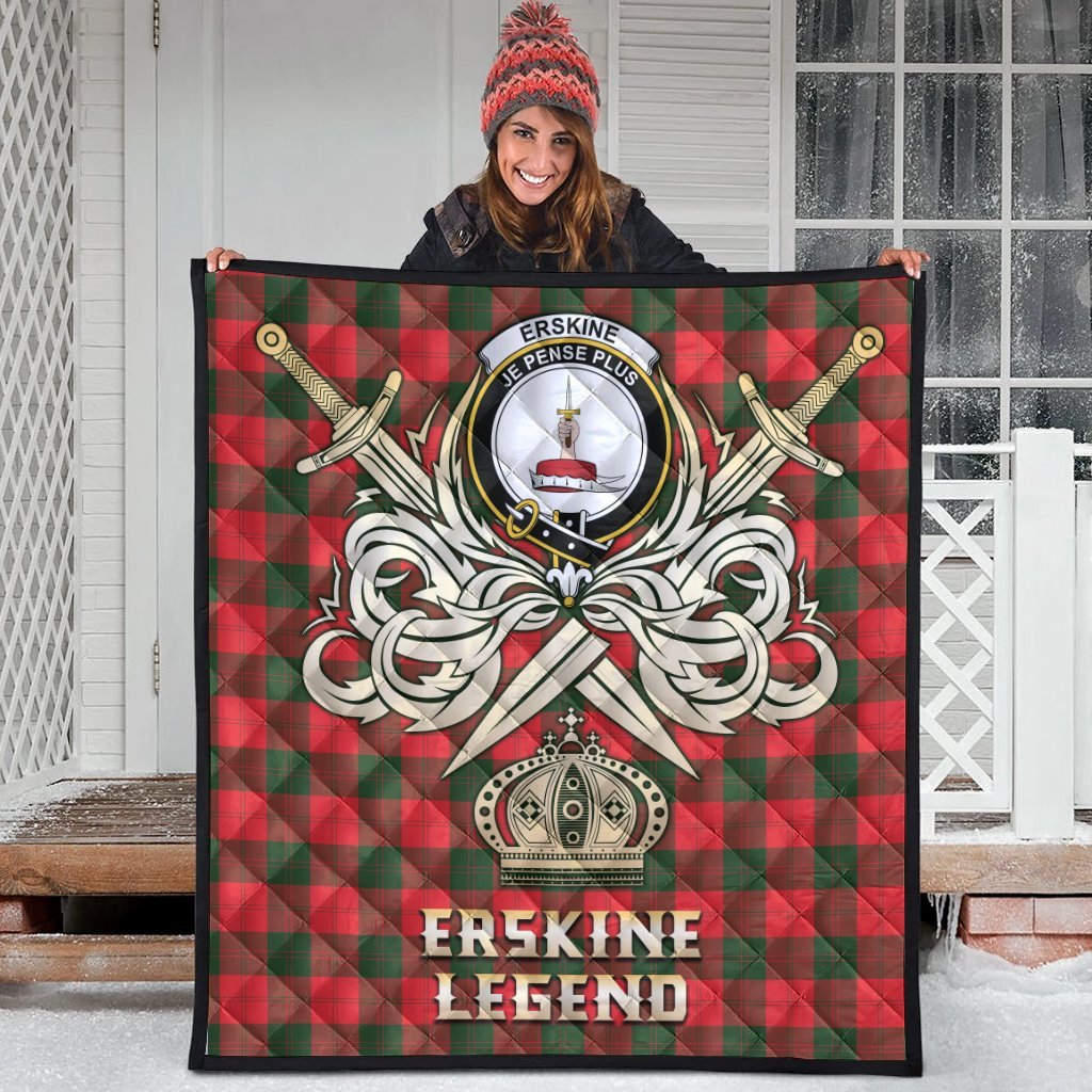 Erskine Modern Tartan Crest Legend Gold Royal Premium Quilt