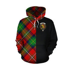 Fairlie Modern Tartan Hoodie Half of Me - Cross Style