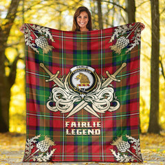 Fairlie Modern Tartan Gold Courage Symbol Blanket