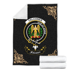 Falconer Crest Tartan Premium Blanket Black