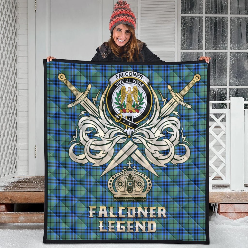 Falconer Tartan Crest Legend Gold Royal Premium Quilt