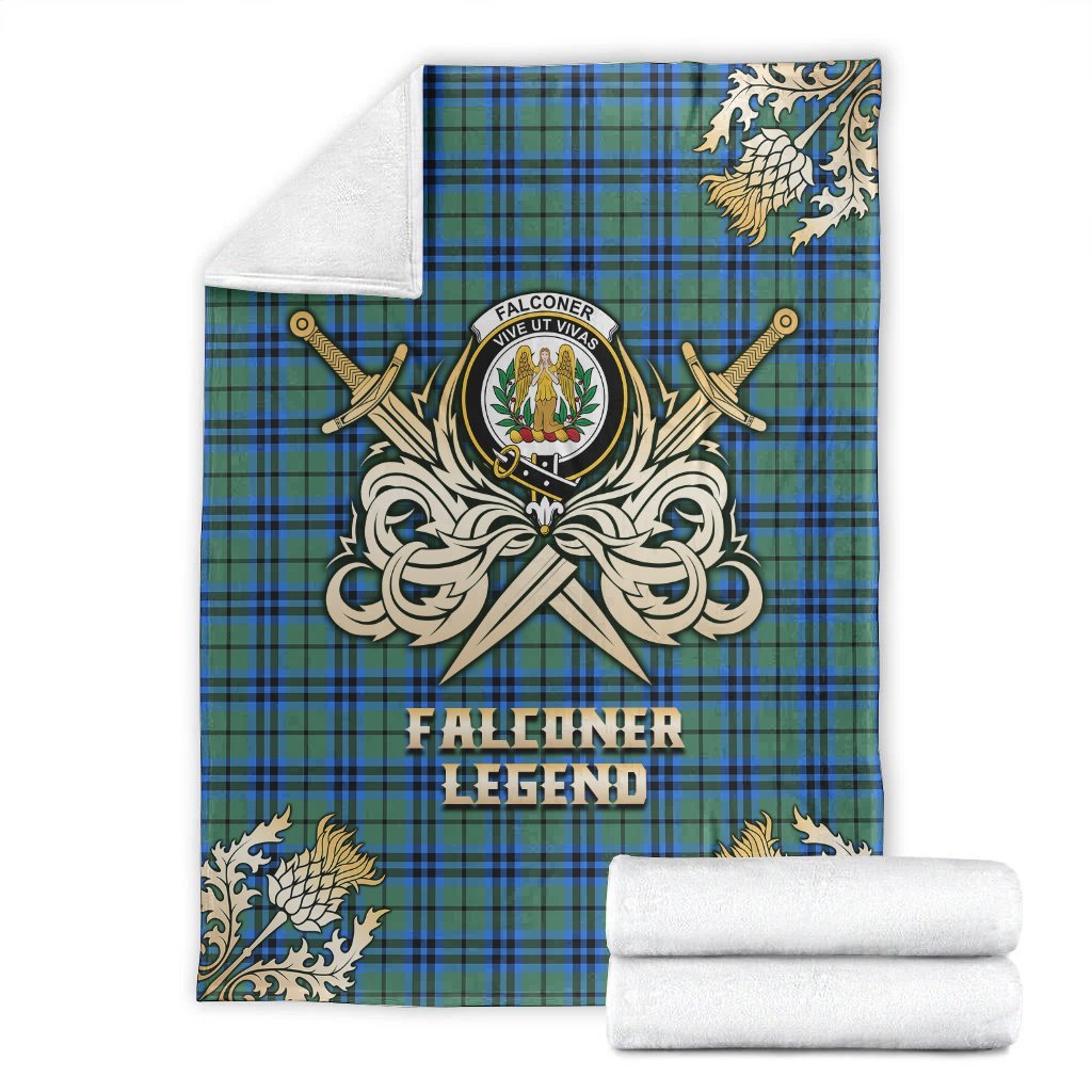 Falconer Tartan Gold Courage Symbol Blanket