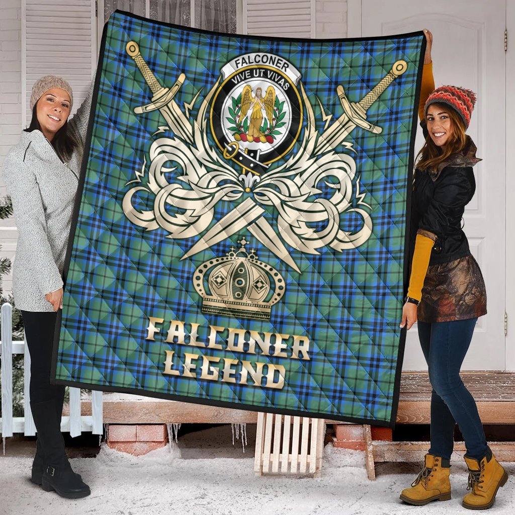 Falconer Tartan Crest Legend Gold Royal Premium Quilt