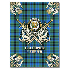 Falconer Tartan Gold Courage Symbol Blanket