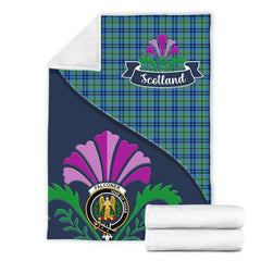 Falconer Tartan Crest Premium Blanket - Thistle Style