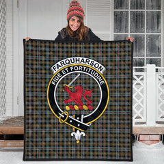 Farquharson Weathered Tartan Crest Quilt