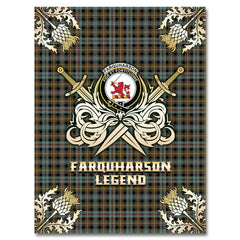 Farquharson Weathered Tartan Gold Courage Symbol Blanket