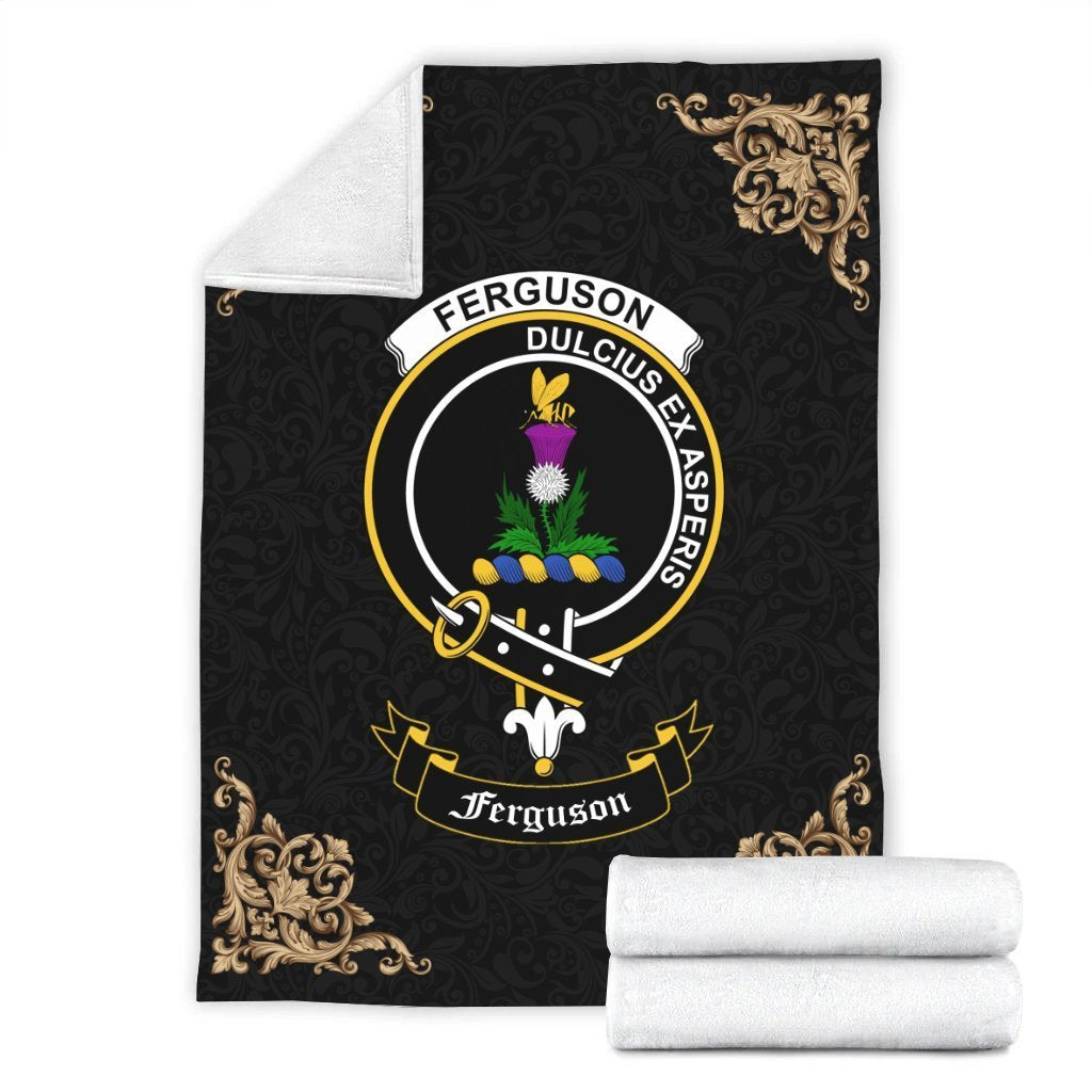Ferguson Crest Tartan Premium Blanket Black
