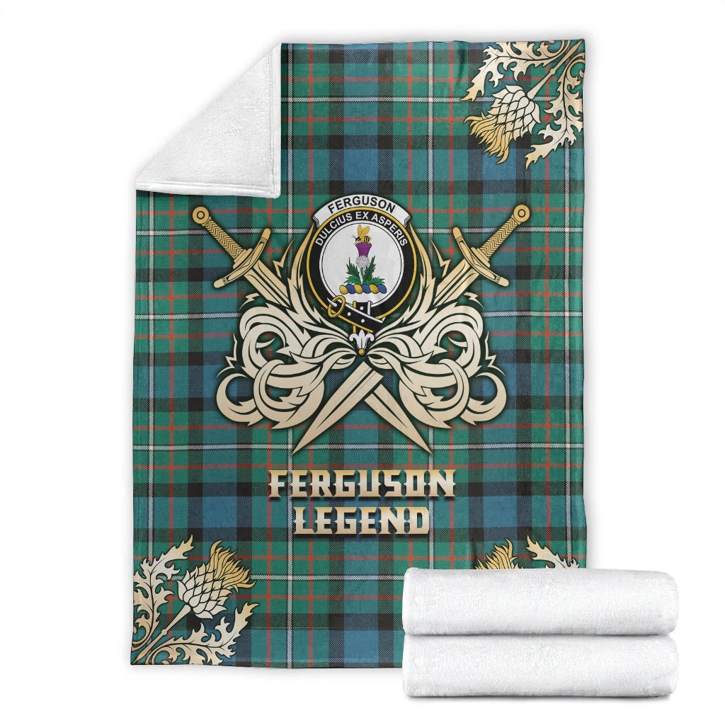 Ferguson Ancient Tartan Gold Courage Symbol Blanket