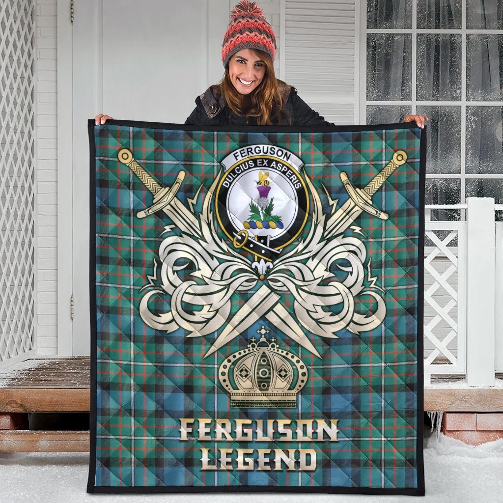 Ferguson Ancient Tartan Crest Legend Gold Royal Premium Quilt