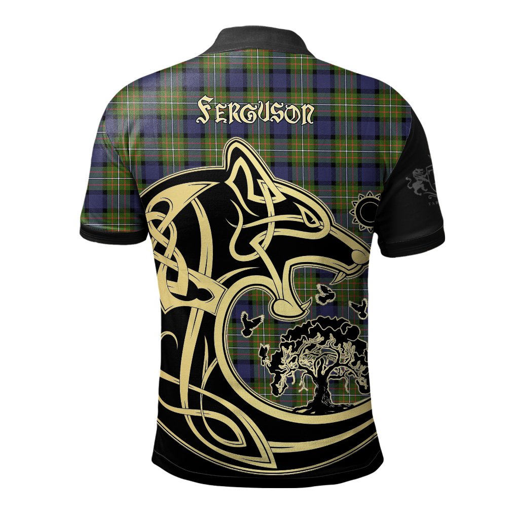 Ferguson Modern Tartan Polo Shirt Viking Wolf