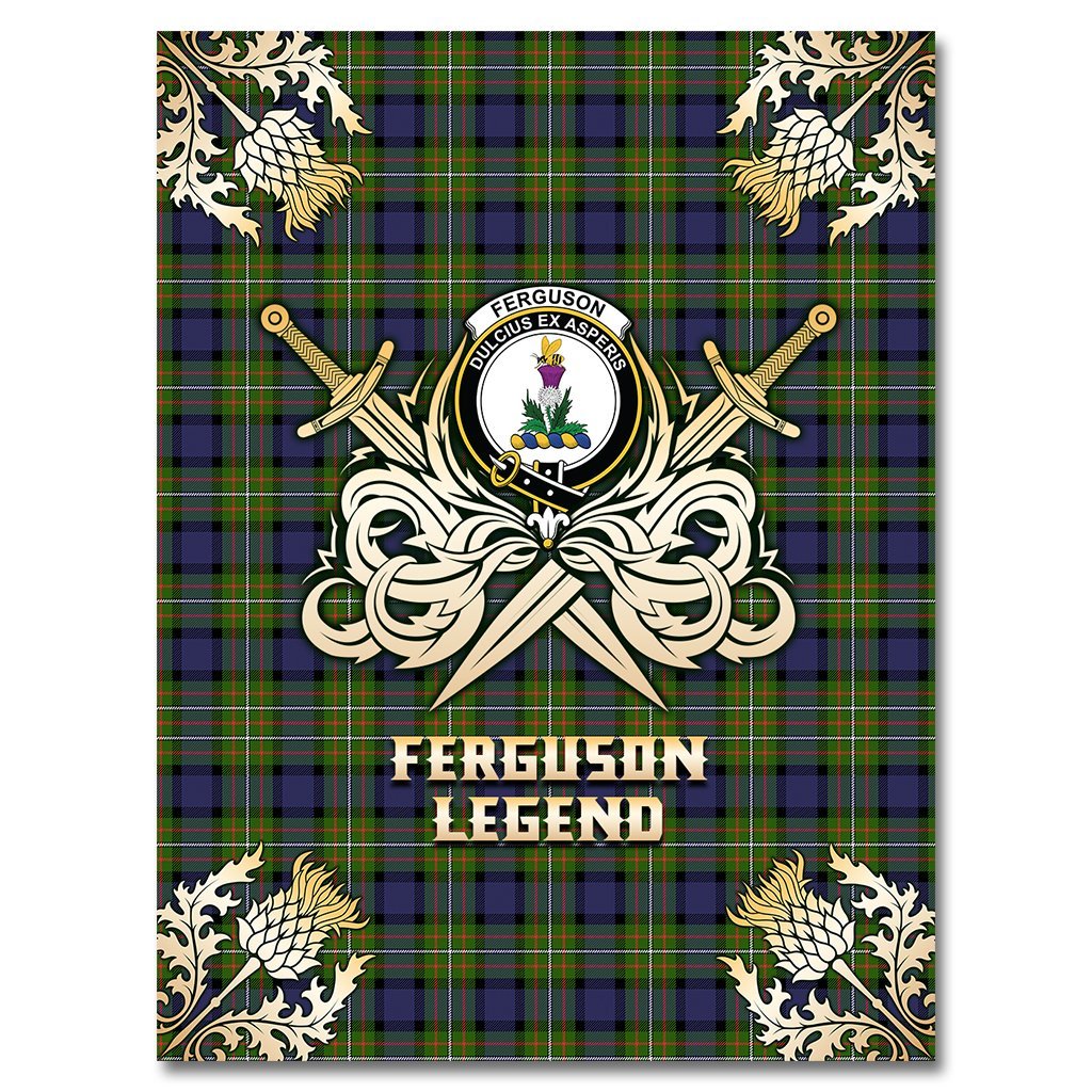 Ferguson Modern Tartan Gold Courage Symbol Blanket