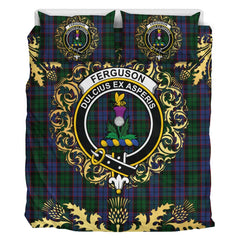 Ferguson of Balquhidder 03 Tartan Crest Bedding Set - Golden Thistle Style