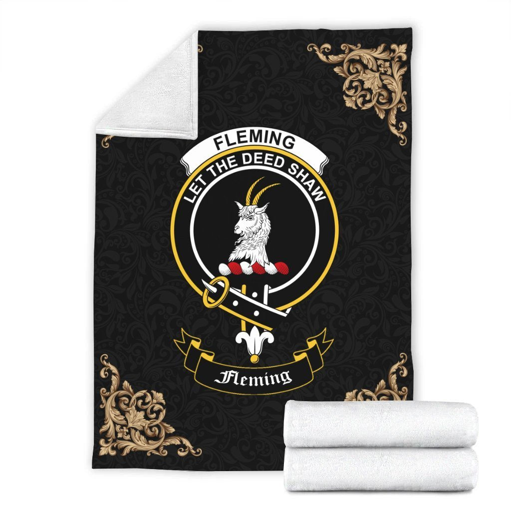 Fleming Crest Tartan Premium Blanket Black
