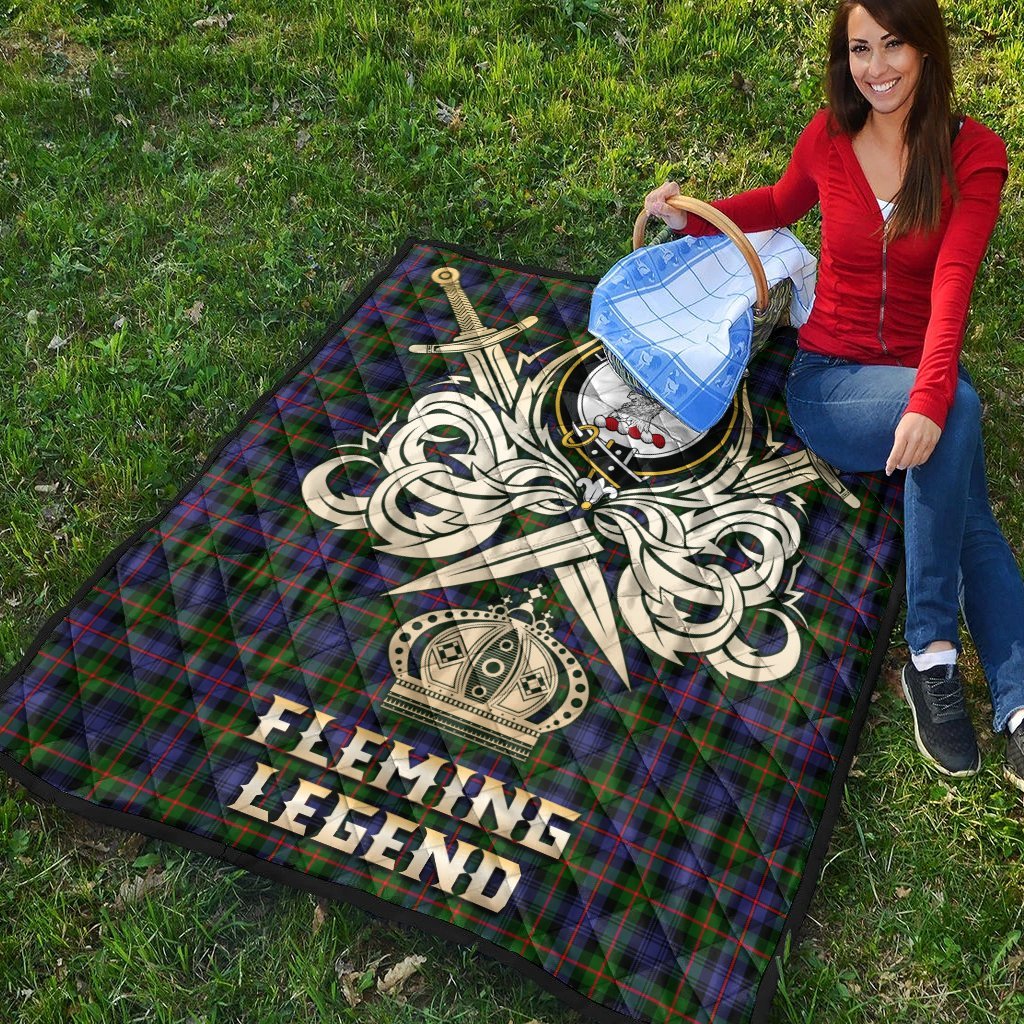Fleming Tartan Crest Legend Gold Royal Premium Quilt