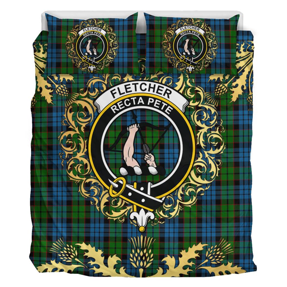 Fletcher 02 Tartan Crest Bedding Set - Golden Thistle Style
