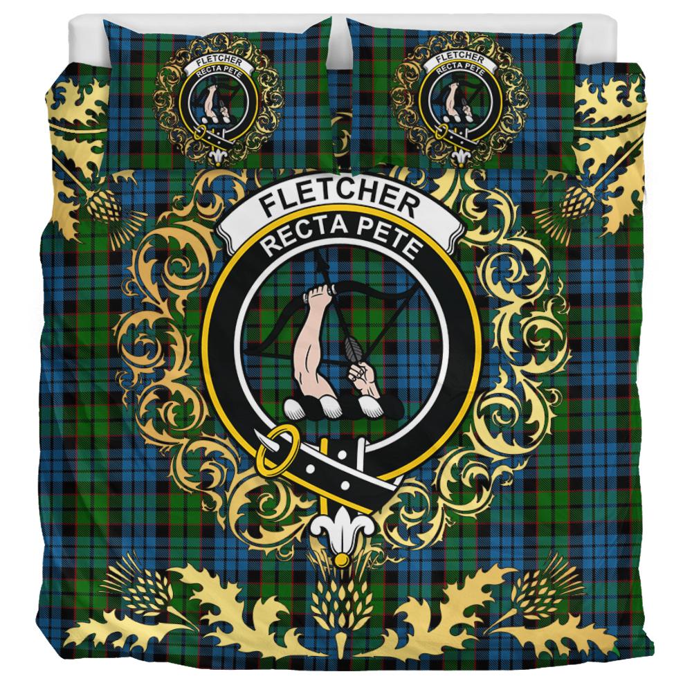 Fletcher 02 Tartan Crest Bedding Set - Golden Thistle Style