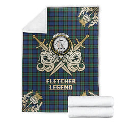 Fletcher Ancient Tartan Gold Courage Symbol Blanket