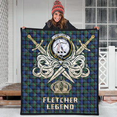Fletcher Ancient Tartan Crest Legend Gold Royal Premium Quilt