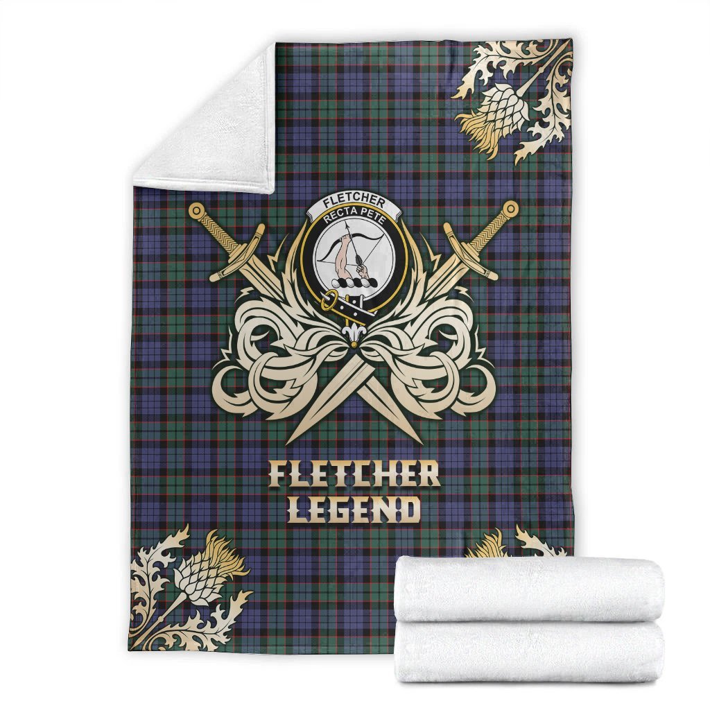 Fletcher Modern Tartan Gold Courage Symbol Blanket