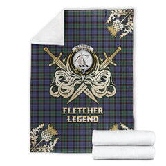 Fletcher Modern Tartan Gold Courage Symbol Blanket