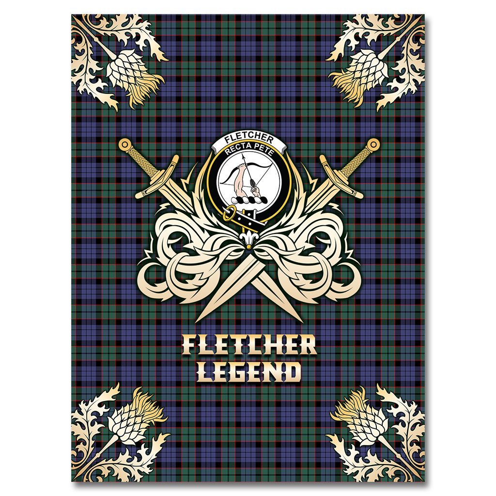 Fletcher Modern Tartan Gold Courage Symbol Blanket