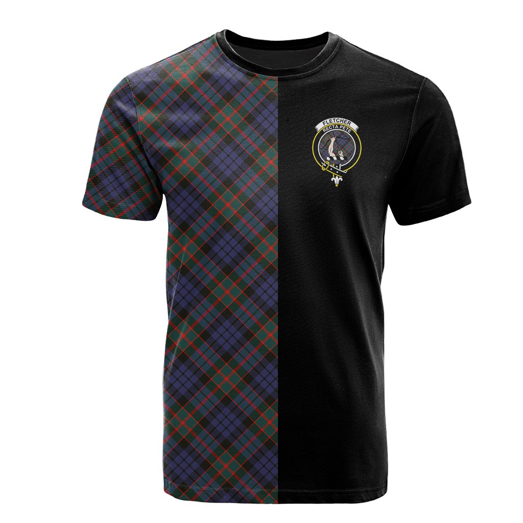 Fletcher of Dunans Tartan T-Shirt Half of Me - Cross Style