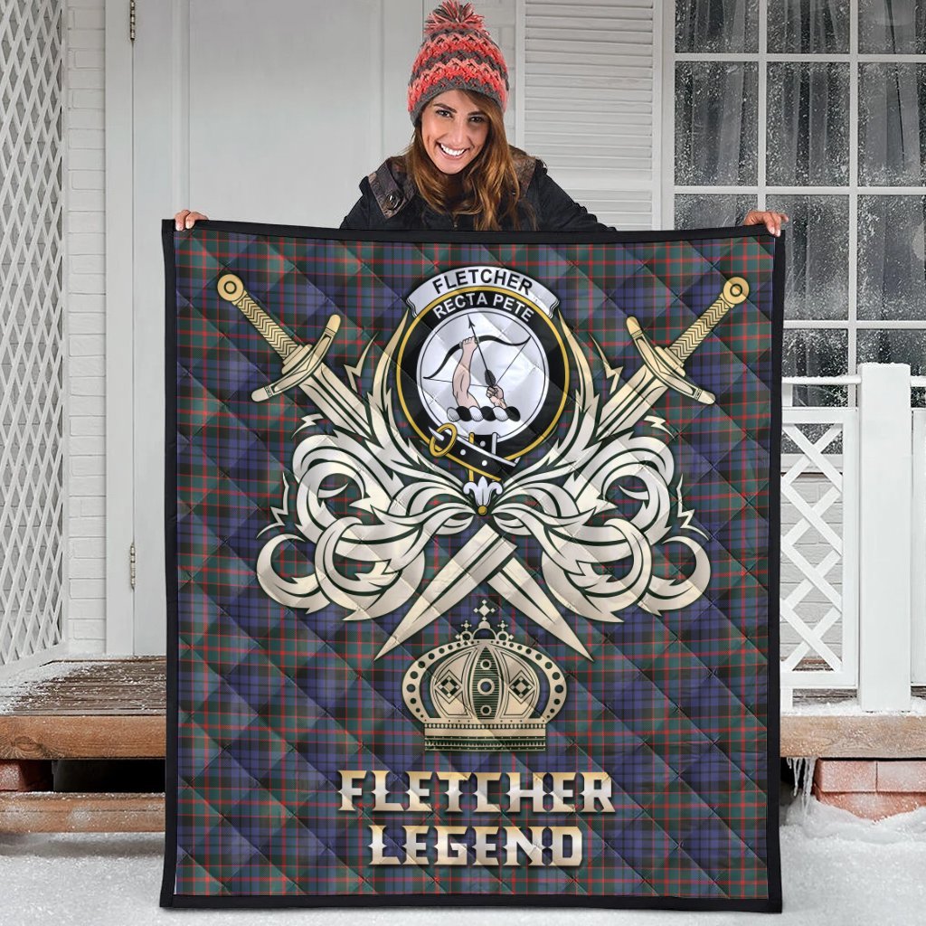 Fletcher of Dunans Tartan Crest Legend Gold Royal Premium Quilt