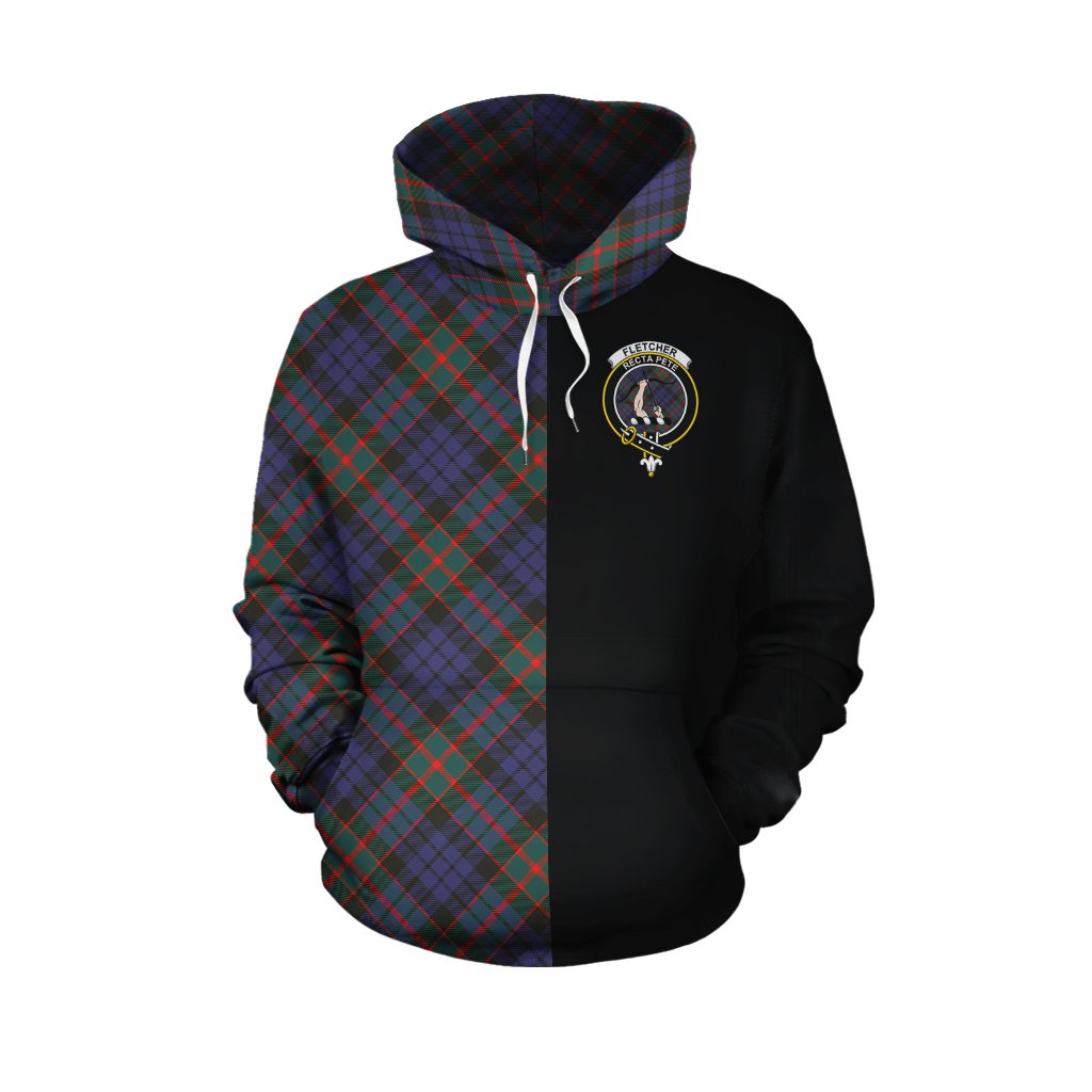 Fletcher of Dunans Tartan Hoodie Half of Me - Cross Style
